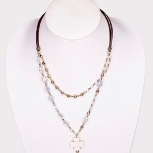 Boho Willow Cross Layered Necklace
